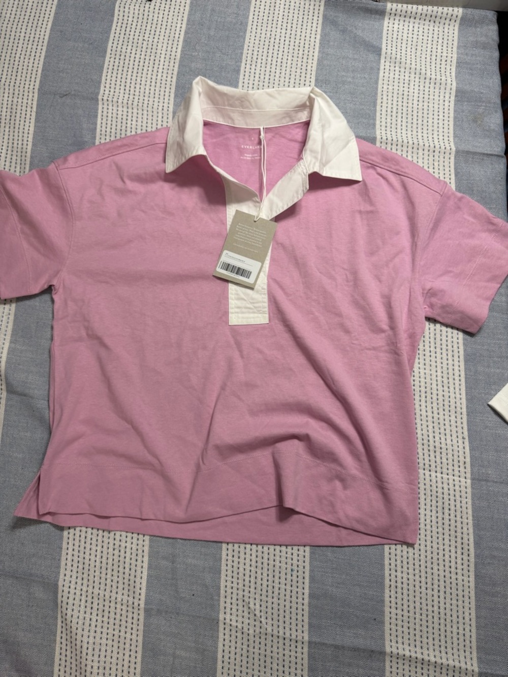 Everlane The Retro Jersey Polo- Mauve/Bone - Picture 5 of 11